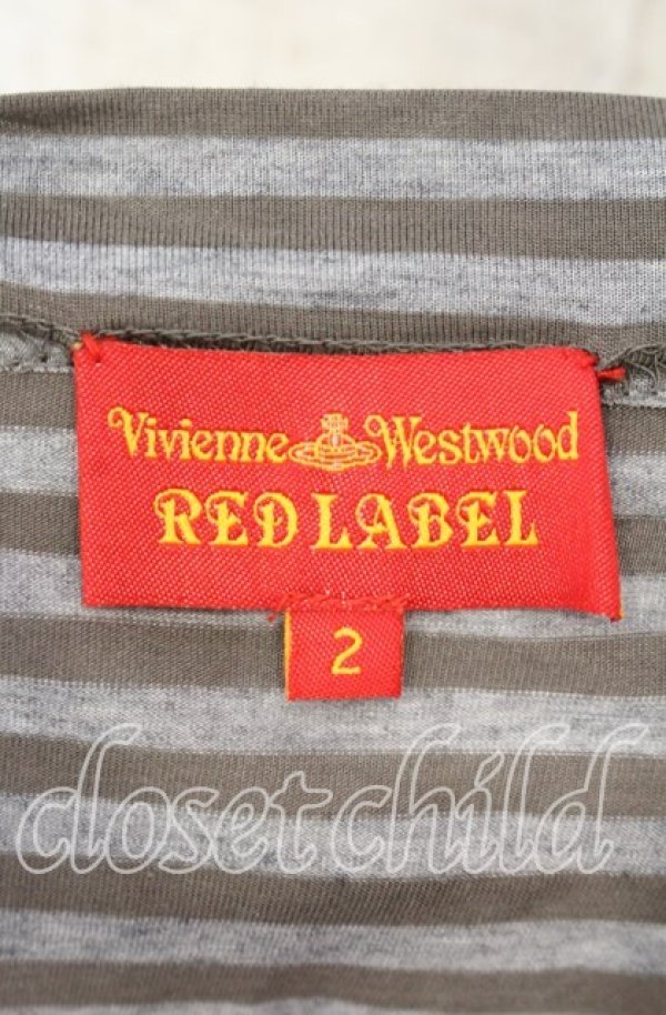 画像5: ヴィヴィアンウエストウッド 中古 / ボーダーカットワンピース 2 グレー  O-25-11-16-029-to-YM-OS (5)