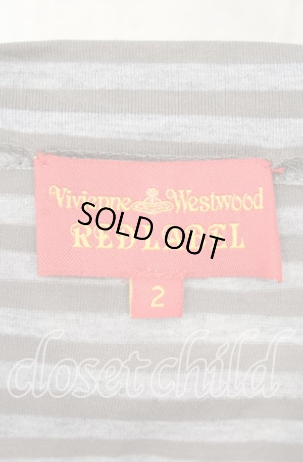 画像5: ヴィヴィアンウエストウッド 中古 / ボーダーカットワンピース 2 グレー  O-25-11-16-029-to-YM-OS (5)
