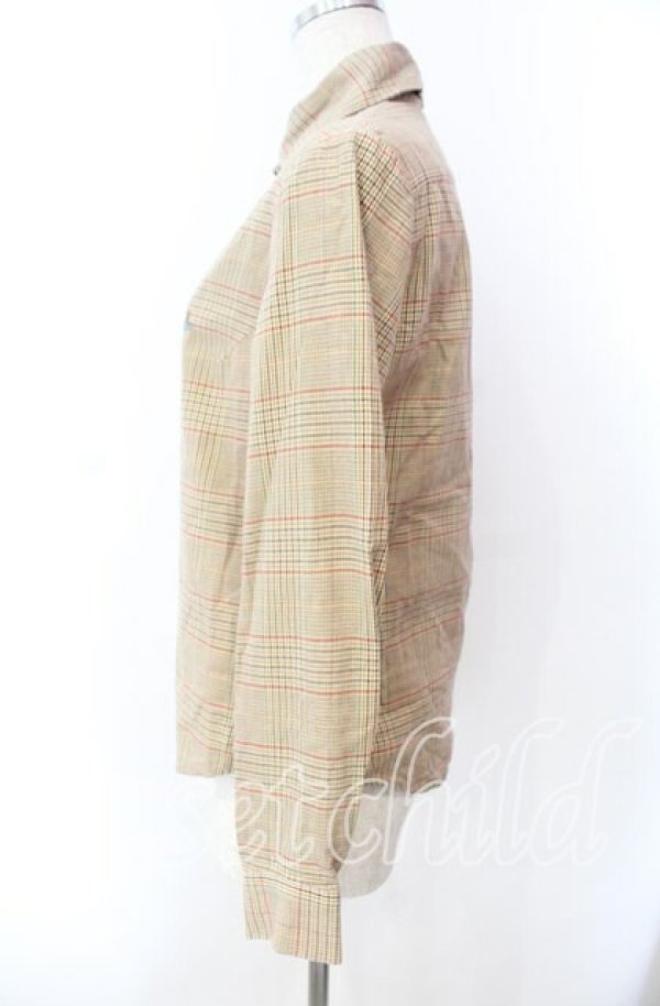 画像3: ヴィヴィアンウエストウッド 中古 / カラーオーブ刺繍タータンチェックシャツ  I ブラウン  O-25-11-16-030-bl-YM-OS (3)