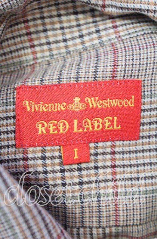 画像5: ヴィヴィアンウエストウッド 中古 / カラーオーブ刺繍タータンチェックシャツ  I ブラウン  O-25-11-16-030-bl-YM-OS (5)