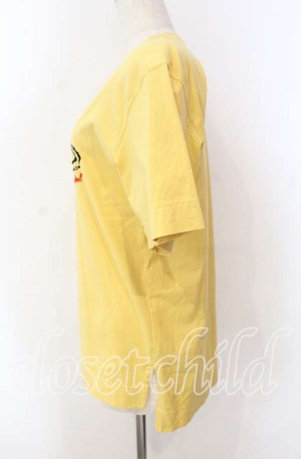 画像3: ヴィヴィアンウエストウッド 中古 / オーガニック天竺ラフステッチオーブ刺繍ボーイズTシャツ 01 イエロー  O-25-11-16-031-ts-YM-OS (3)