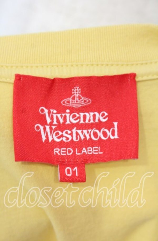 画像5: ヴィヴィアンウエストウッド 中古 / オーガニック天竺ラフステッチオーブ刺繍ボーイズTシャツ 01 イエロー  O-25-11-16-031-ts-YM-OS (5)