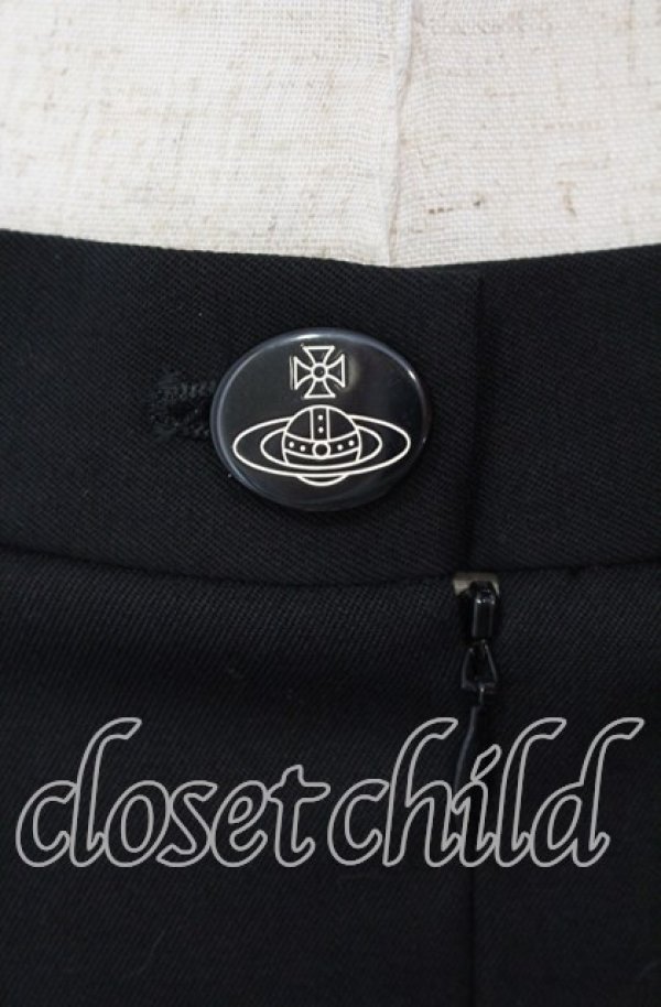 画像4: ヴィヴィアンウエストウッド 中古 / ウールサイドタックスカート 2 ブラック  O-25-11-16-035-sk-YM-OS (4)