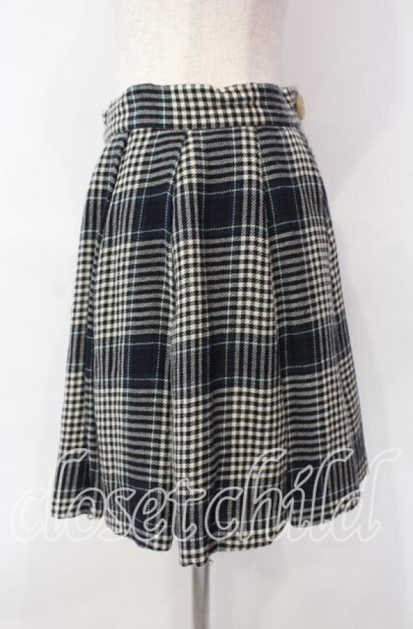 画像3: ヴィヴィアンウエストウッド 中古 / ウールタックチェックスカート 2 グリーンｘブラックｘアイボリー  O-25-11-16-039-sk-YM-OS (3)