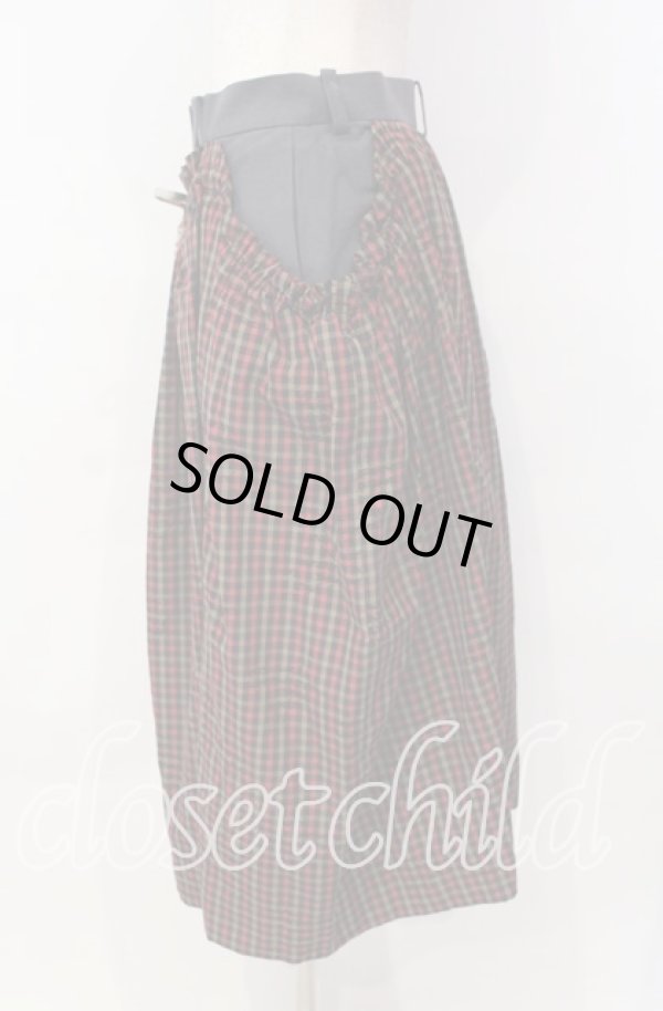 画像3: ヴィヴィアンウエストウッド 中古 / ORB CHECK　ジャガードエプロンスカート　 01 レッドｘグレー  O-25-11-16-040-sk-YM-OS (3)