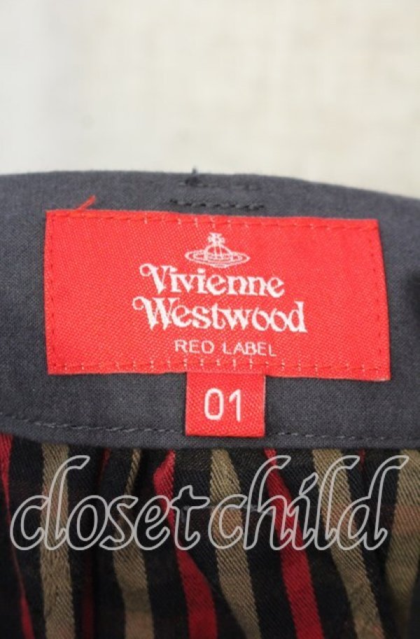 画像5: ヴィヴィアンウエストウッド 中古 / ORB CHECK　ジャガードエプロンスカート　 01 レッドｘグレー  O-25-11-16-040-sk-YM-OS (5)