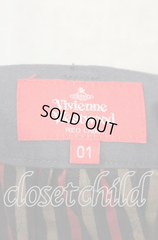 画像5: ヴィヴィアンウエストウッド 中古 / ORB CHECK　ジャガードエプロンスカート　 01 レッドｘグレー  O-25-11-16-040-sk-YM-OS (5)