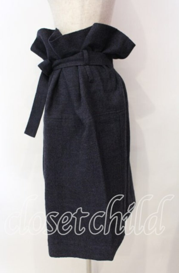 画像3: ANGLOMANIA 中古 / ラップニットスカート 38 ネイビー  O-25-11-16-041-sk-YM-OS (3)