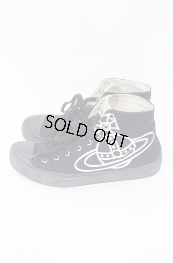 画像4: ヴィヴィアンウエストウッド 中古 / PLIMSOLL HIGH TOP CANVASスニーカー 42 ネイビー  O-25-11-16-042-sh-IG-ZH (4)