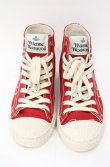 画像2: ヴィヴィアンウエストウッド 中古 / PLIMSOLL HIGH TOP CANVASスニーカー 41 レッド×アイボリー  O-25-11-16-043-sh-IG-OS (2)