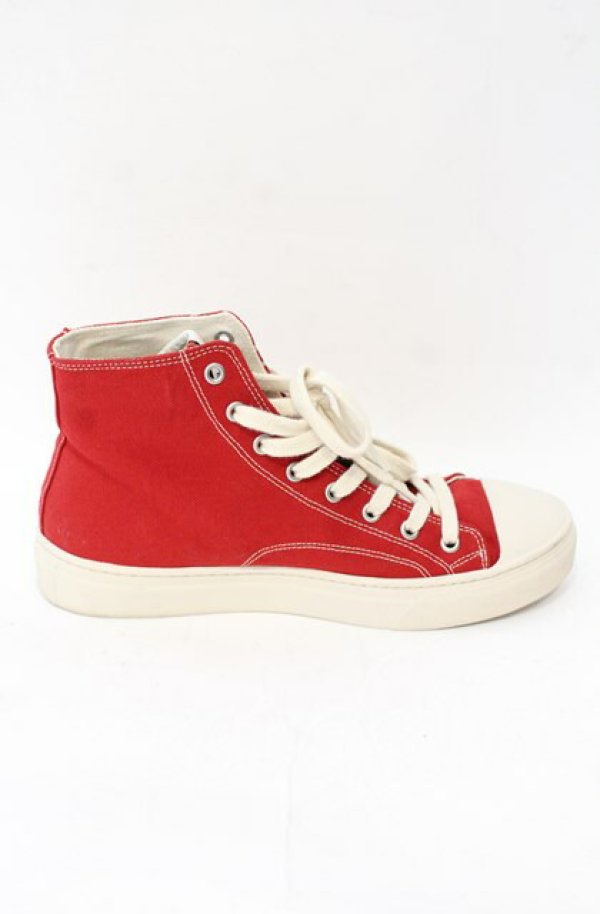 画像6: ヴィヴィアンウエストウッド 中古 / PLIMSOLL HIGH TOP CANVASスニーカー 41 レッド×アイボリー  O-25-11-16-043-sh-IG-OS (6)