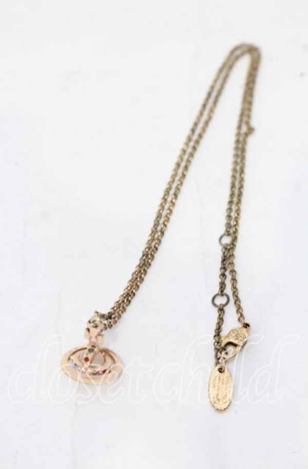 画像4: ヴィヴィアンウエストウッド 中古 / PETITE ORB NECKLACES（プチオーブネックレス）  ピンクゴールド  O-25-11-16-046-nl-YM-OS (4)