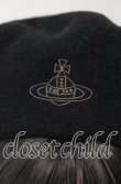 画像3: ヴィヴィアンウエストウッド 中古 / オーブ刺繍ベレー帽子 S-M ブラック  O-25-11-16-050-ha-YM-OS (3)