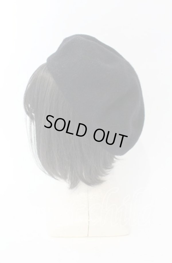 画像4: ヴィヴィアンウエストウッド 中古 / オーブ刺繍ベレー帽子 S-M ブラック  O-25-11-16-050-ha-YM-OS (4)