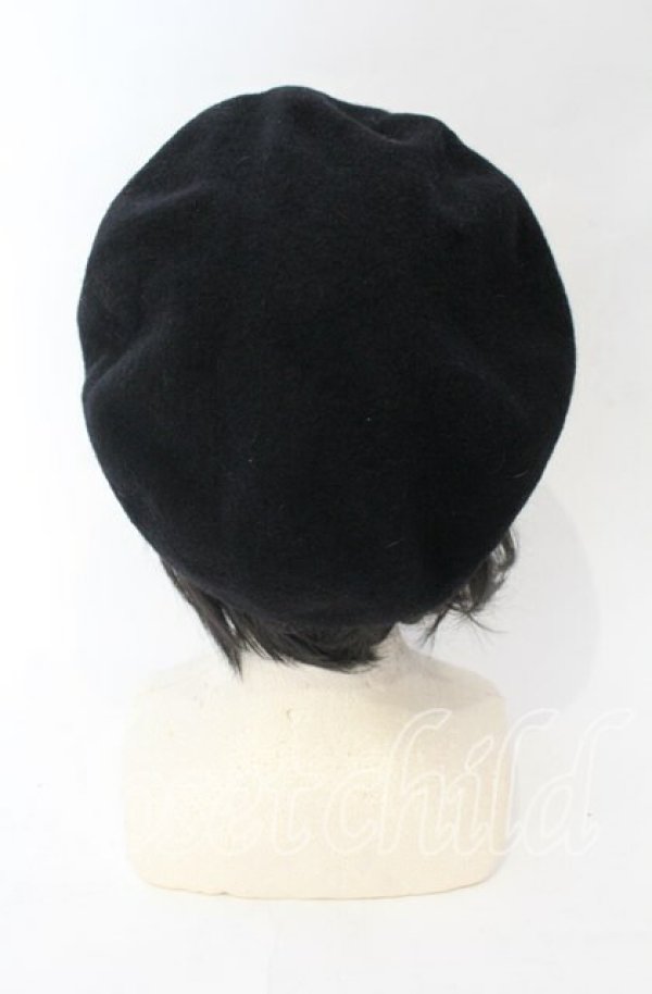 画像5: ヴィヴィアンウエストウッド 中古 / オーブ刺繍ベレー帽子 S-M ブラック  O-25-11-16-050-ha-YM-OS (5)