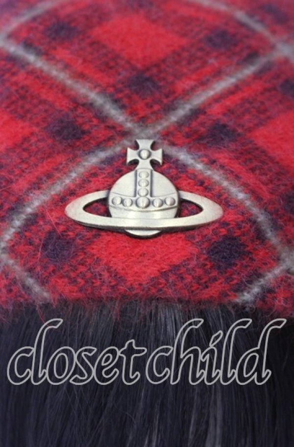 画像3: ヴィヴィアンウエストウッド 中古 / ボンボン付キアンゴラベレー帽 S-M レッド  O-25-11-16-051-ha-YM-OS (3)