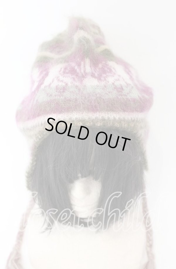 画像2: ヴィヴィアンウエストウッド 中古 / ジャガードニットワッチ  カーキ系  O-25-11-16-053-ha-YM-ZH (2)