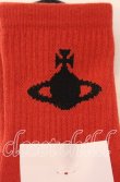 画像2: ヴィヴィアンウエストウッド 中古 / リブクルー丈ソックス 22.5-24.5 エンジｘブラック  O-25-11-16-056-gd-YM-OS (2)