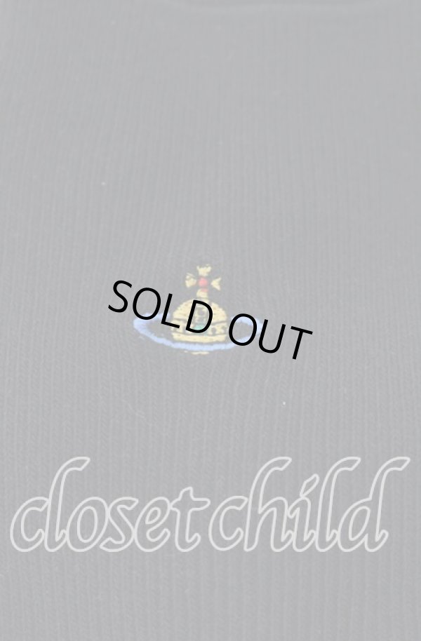 画像2: ヴィヴィアンウエストウッド 中古 / オーブ刺繍リブロングソックス 22.5-24.5 ブラック  O-25-11-16-057-gd-YM-OS (2)