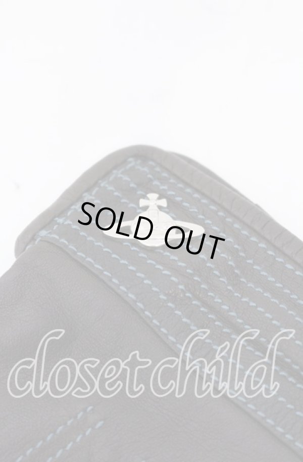 画像2: ヴィヴィアンウエストウッド 中古 / ステッチレザーグローブ メンズ ダークブラウンｘブルー  O-25-11-16-059-wa-YM-OS (2)