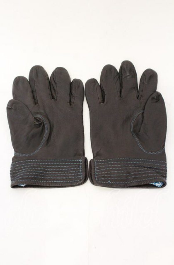 画像3: ヴィヴィアンウエストウッド 中古 / ステッチレザーグローブ メンズ ダークブラウンｘブルー  O-25-11-16-059-wa-YM-OS (3)