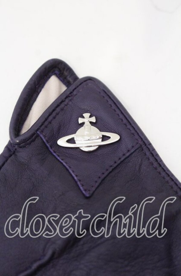 画像2: ヴィヴィアンウエストウッド 中古 / レザーグローブ  パープル  O-25-11-16-061-wa-YM-OS (2)