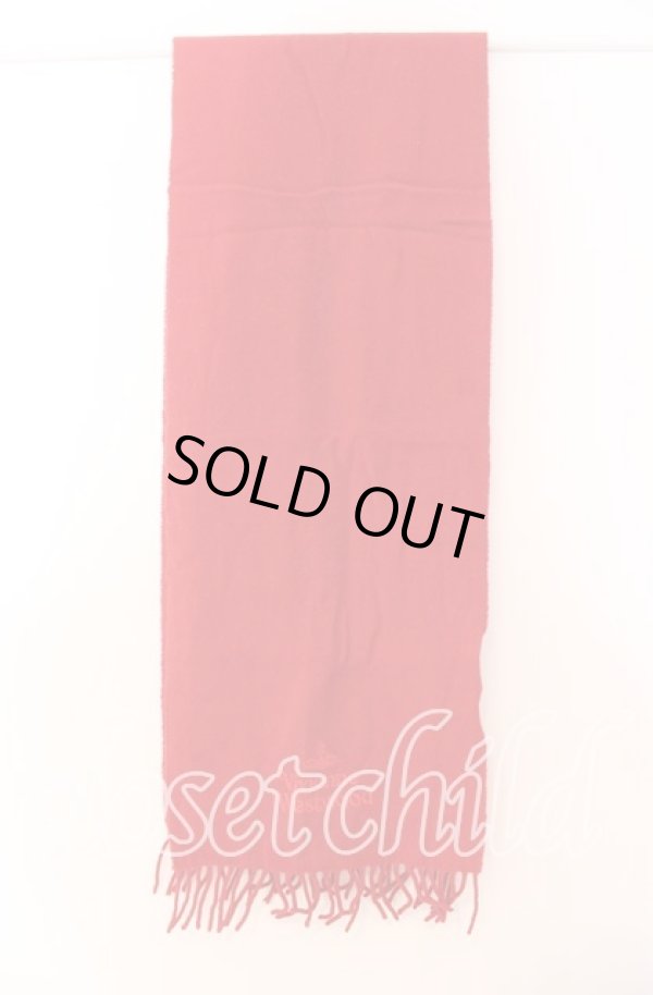 画像2: ヴィヴィアンウエストウッド 中古 / ロゴ刺繍マフラー  アカ  O-25-11-16-064-gd-IG-OS (2)