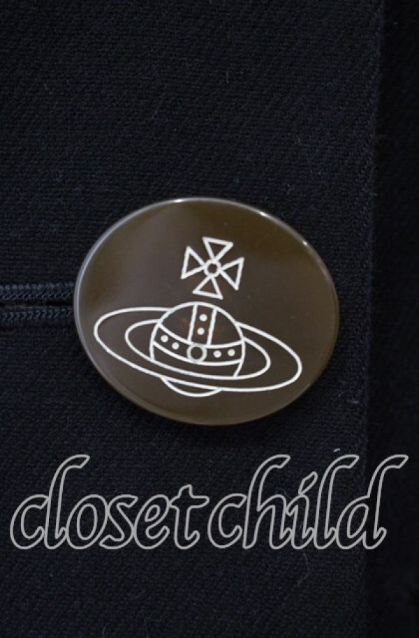 画像2: ヴィヴィアンウエストウッド 中古 / カウスウェードパッチワークダブルコート 3 ブラック  O-25-11-16-007-co-YM-OS (2)