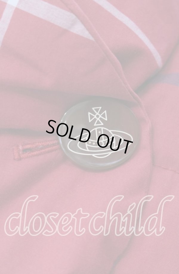 画像2: ヴィヴィアンウエストウッド 中古 / 格子チェックダウンジャケット 3 レッド  O-25-11-16-010-bl-YM-ZH (2)