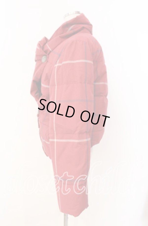 画像3: ヴィヴィアンウエストウッド 中古 / 格子チェックダウンジャケット 3 レッド  O-25-11-16-010-bl-YM-ZH (3)