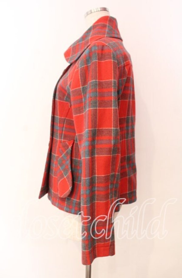 画像3: ヴィヴィアンウエストウッド 中古 / タータンチェックダブルショートコート 2 レッド  O-25-11-16-011-co-YM-OS (3)