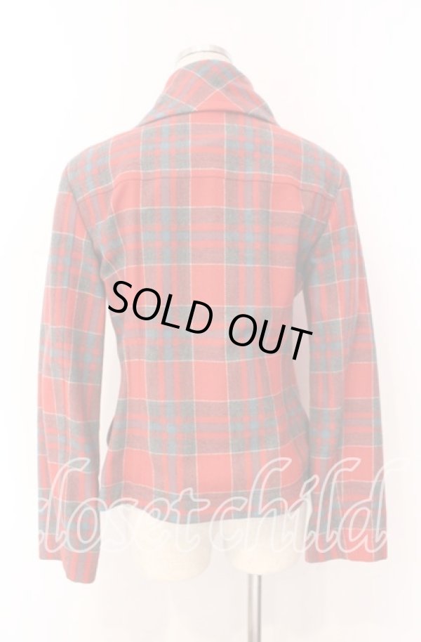 画像4: ヴィヴィアンウエストウッド 中古 / タータンチェックダブルショートコート 2 レッド  O-25-11-16-011-co-YM-ZH (4)