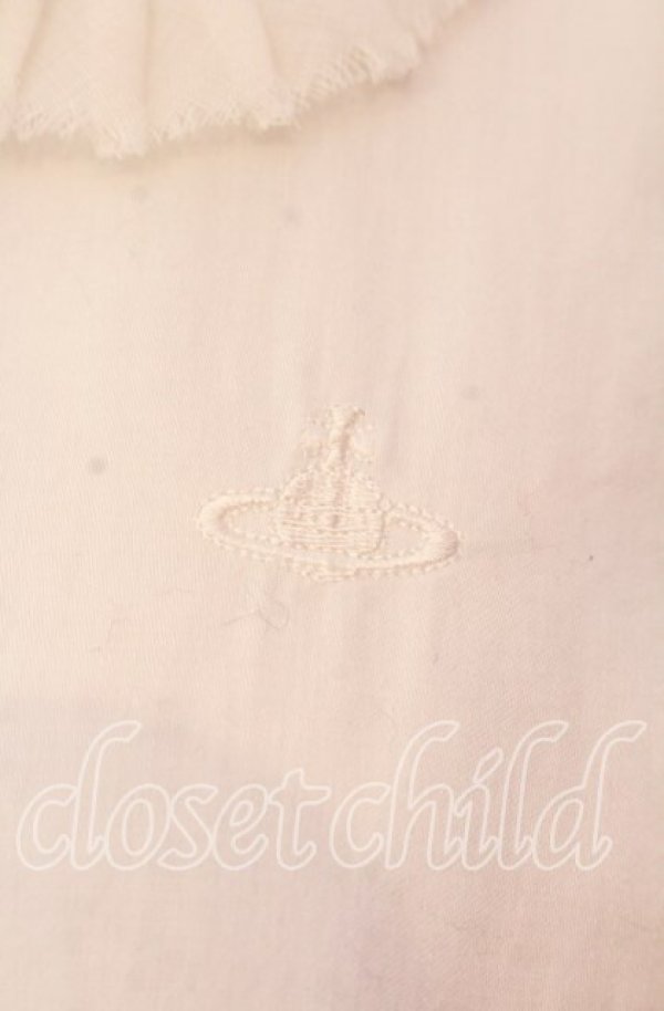 画像2: ヴィヴィアンウエストウッド 中古 / ガーゼプリーツ襟コットンブラウス 2 ホワイト  O-25-11-16-012-bl-YM-OS (2)