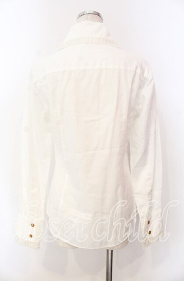 画像5: ヴィヴィアンウエストウッド 中古 / ガーゼプリーツ襟コットンブラウス 2 ホワイト  O-25-11-16-012-bl-YM-OS (5)