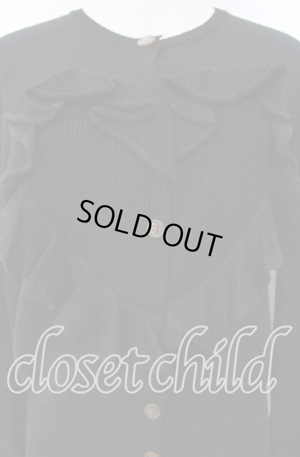 画像2: ヴィヴィアンウエストウッド 中古 / ハートフリルニットカーディガン 2 ブラック  O-25-11-16-013-to-YM-OS (2)