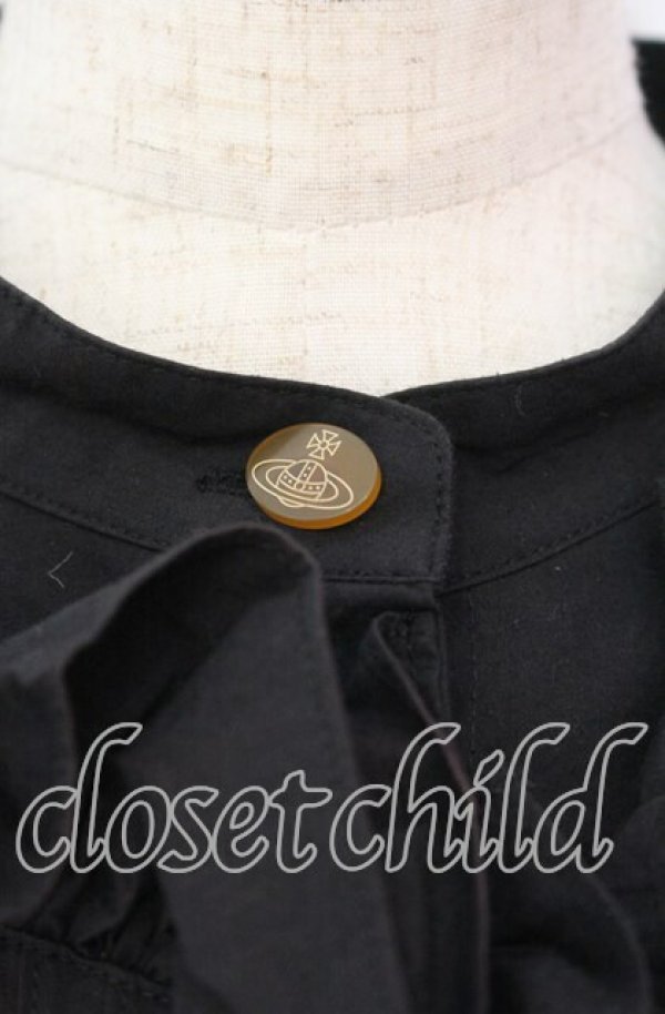 画像2: ヴィヴィアンウエストウッド 中古 / タイプライターワッシャーラブフリルシャツドレス 00 ブラック  O-25-11-16-014-op-YM-OS (2)