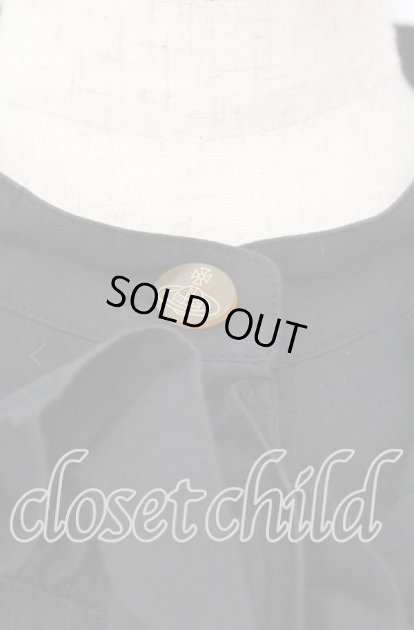 画像2: ヴィヴィアンウエストウッド 中古 / タイプライターワッシャーラブフリルシャツドレス 00 ブラック  O-25-11-16-014-op-YM-OS (2)