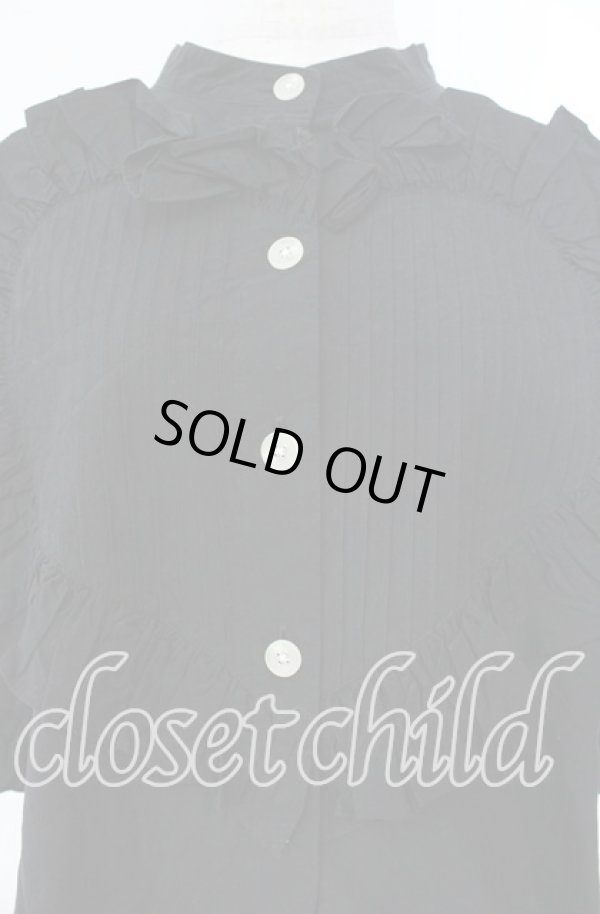 画像2: ヴィヴィアンウエストウッド 中古 / タイプライターハートフリルブラウス 00 ブラック  O-25-11-16-015-bl-YM-OS (2)