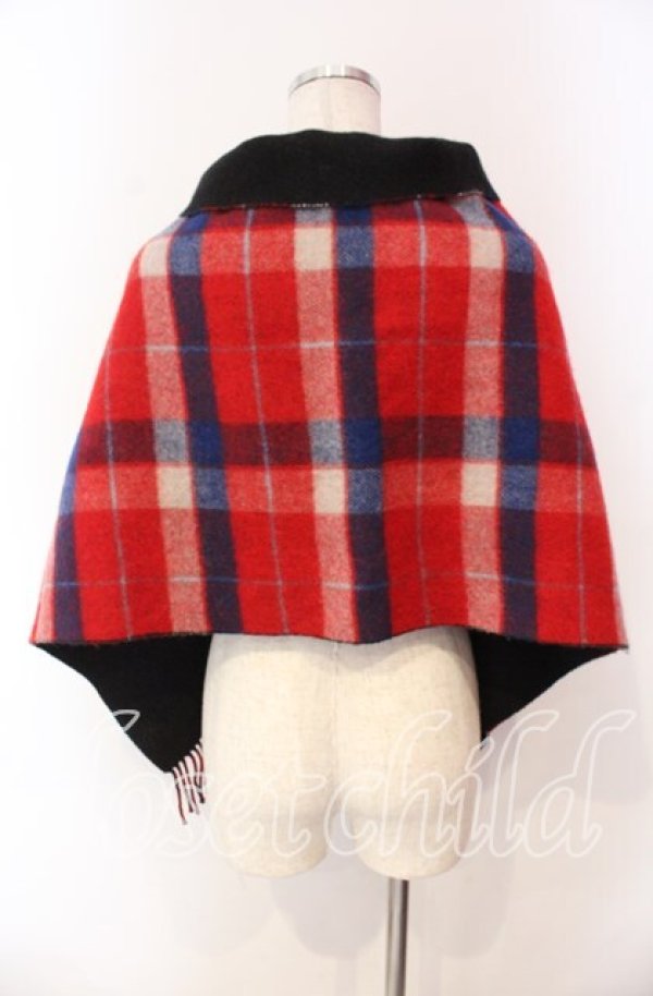 画像4: ヴィヴィアンウエストウッド 中古 / リバーシブルケープ  レッドｘネイビーｘブラック  O-25-11-23-017-gd-YM-OS (4)