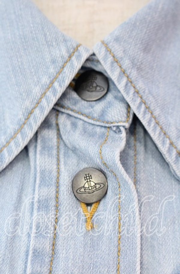 画像2: ヴィヴィアンウエストウッド 中古 / ライトデニムユーズドエフェクトシャツ  ライトインディゴ  O-25-11-23-018-jc-IG-OS (2)
