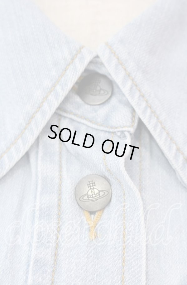 画像2: ヴィヴィアンウエストウッド 中古 / ライトデニムユーズドエフェクトシャツ  ライトインディゴ  O-25-11-23-018-jc-IG-OS (2)