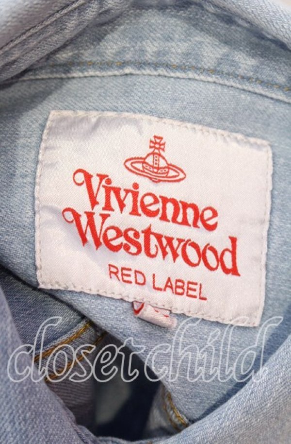 画像7: ヴィヴィアンウエストウッド 中古 / ライトデニムユーズドエフェクトシャツ  ライトインディゴ  O-25-11-23-018-jc-IG-OS (7)