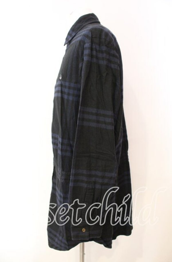 画像4: ヴィヴィアンウエストウッド 中古 / チェックルイスシャツ 50 ネイビー×ブラック  O-25-11-23-019-bl-IG-OS (4)