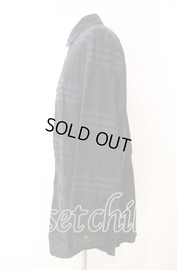 画像4: ヴィヴィアンウエストウッド 中古 / チェックルイスシャツ 50 ネイビー×ブラック  O-25-11-23-019-bl-IG-ZH (4)