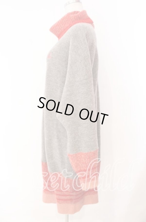 画像3: ヴィヴィアンウエストウッド 中古 / タートルネックニットワンピース 00 オレンジｘグレー  O-25-11-23-022-op-YM-OS (3)