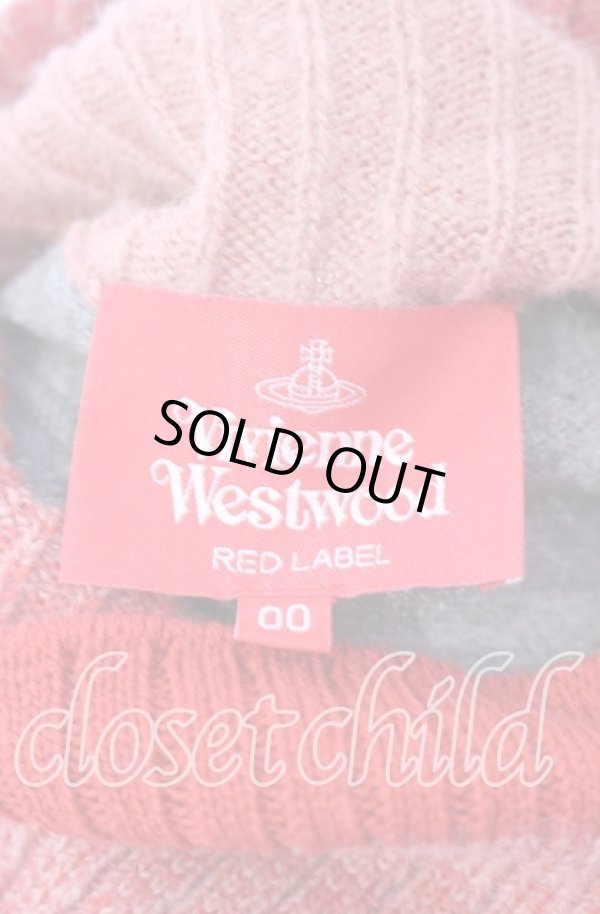 画像5: ヴィヴィアンウエストウッド 中古 / タートルネックニットワンピース 00 オレンジｘグレー  O-25-11-23-022-op-YM-OS (5)