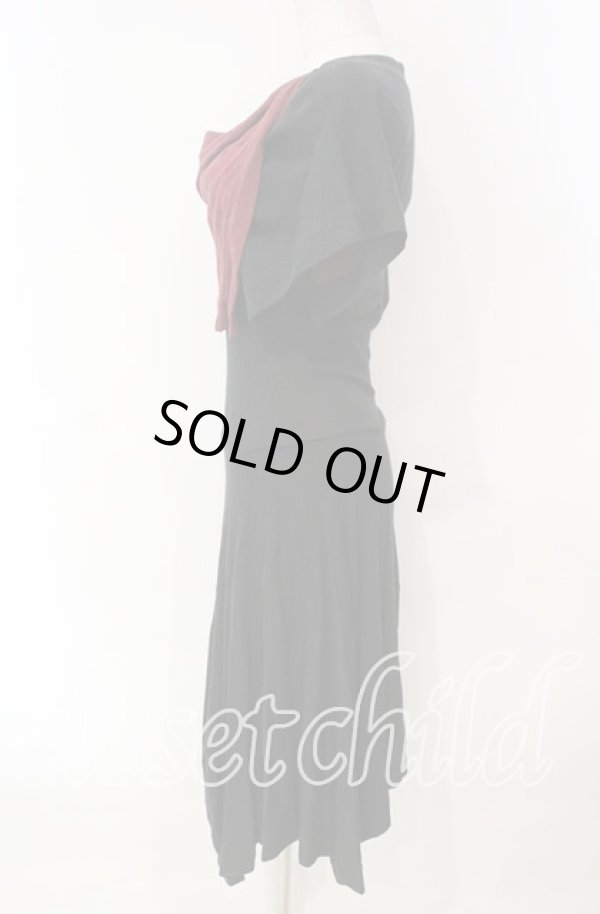 画像3: ヴィヴィアンウエストウッド 中古 / 変形デコルテフレアカットワンピース 2 ブラックｘワイン  O-25-11-23-024-op-YM-OS (3)