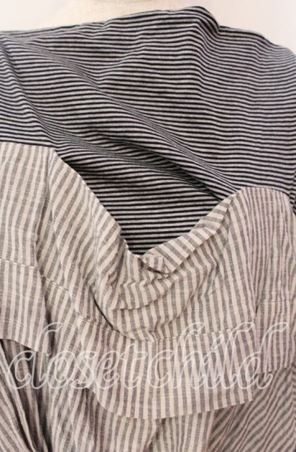 画像2: ヴィヴィアンウエストウッド 中古 / ブロッキングボーダーワイドカットソー 00 グレーｘライトグレー  O-25-11-23-026-to-YM-OS (2)