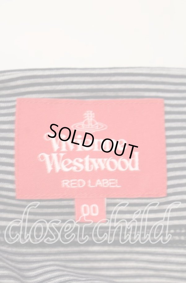 画像5: ヴィヴィアンウエストウッド 中古 / ブロッキングボーダーワイドカットソー 00 グレーｘライトグレー  O-25-11-23-026-to-YM-ZH (5)