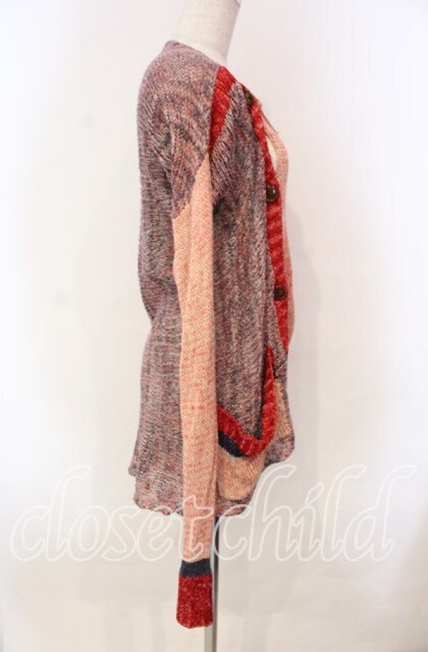 画像3: ヴィヴィアンウエストウッド 中古 / バイカラーローゲージニットカーディガン 2 ピンクベージュ  O-25-11-23-027-to-YM-OS (3)